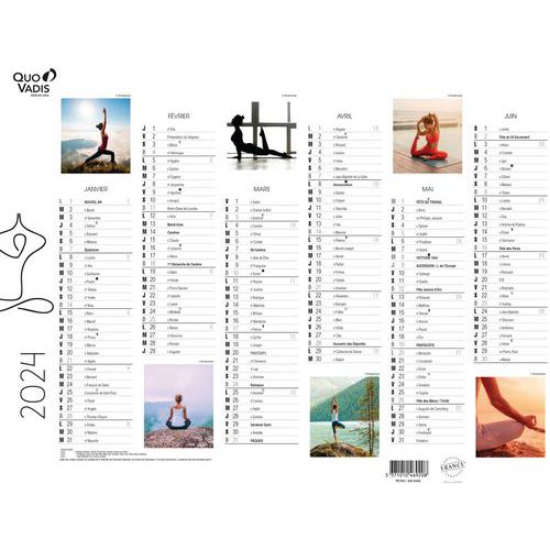 Calendrier 2024 FANTAISIE 27X21 yoga par 10 - Quo Vadis
