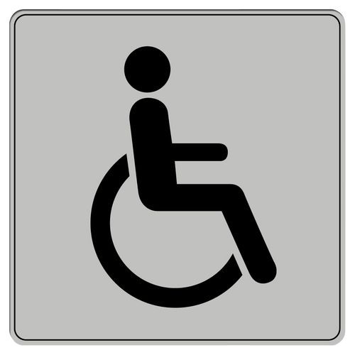 Pictogramme en polystyrène ISO 7001 - Toilette Handicapés