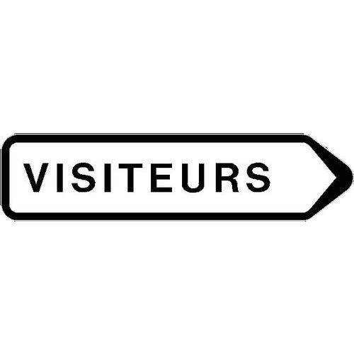 Panneau directionnel grande hauteur standard - Visiteurs - Longueur 1000 mm Panneau directionnel grande hauteur standard - Visiteurs - Longueur 1000 mm