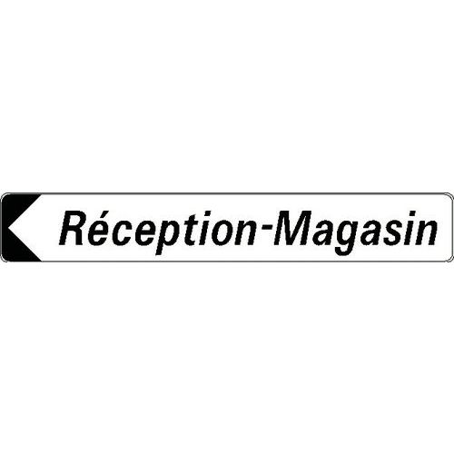 Panneau directionnel double message - Réception-magasin - Longueur 500 mm