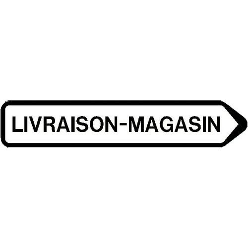 Panneau directionnel grande hauteur double message - Livraison-magasin - Longueur 1300 mm