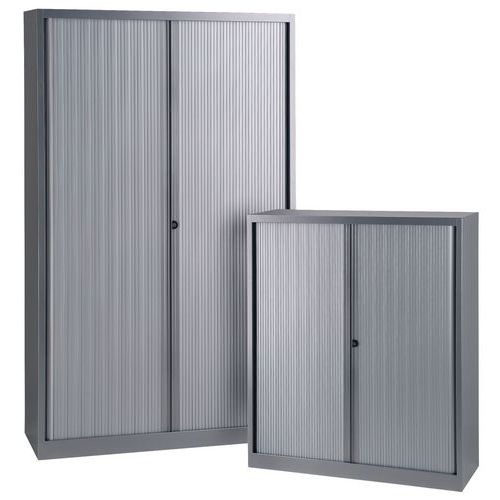 Armoire à rideaux - Sans plateau supérieur - Gris aluminium