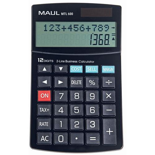 Calculatrice de bureau MTL 600- 12 touches - 2 lignes - Maul