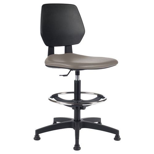 Siège haut sur roulettes Tyka assise tissu enduit avec repose pied GGI