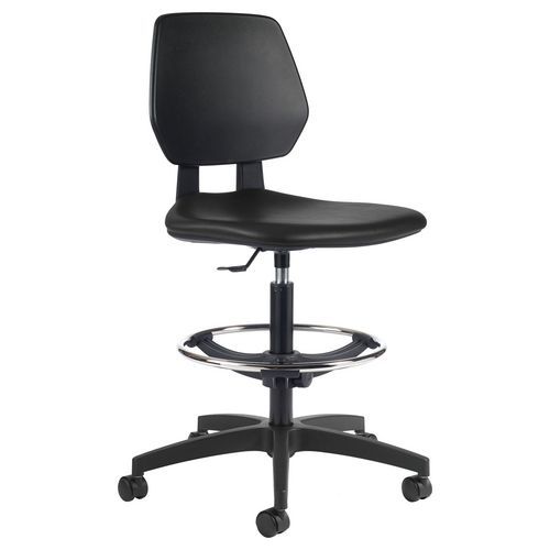 Siège haut sur roulettes Tyka assise tissu enduit avec repose pied GGI