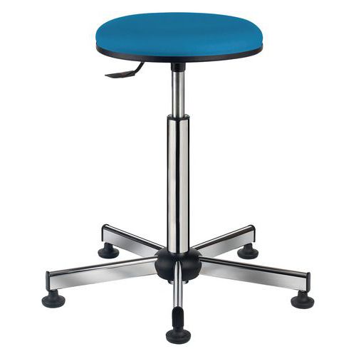 Tabouret Laboratoire sur patins assise galette tissu enduit GGI