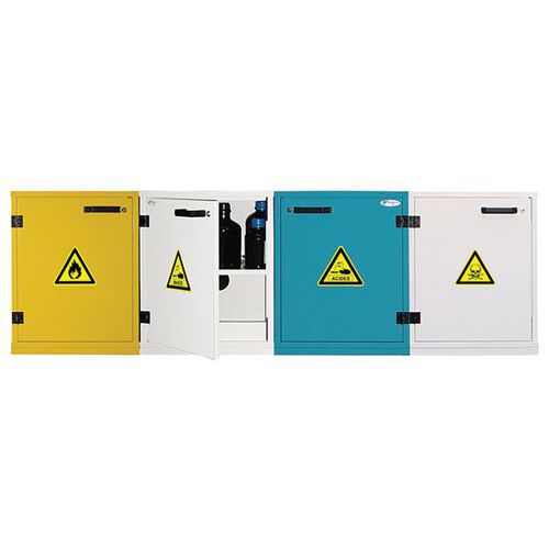 Armoire de sécurité sous paillasse 90 L Acide/Base/Solvant/Toxique Trionyx Armoire de sécurité sous paillasse 90 L Acide/Base/Solvant/Toxique Trionyx