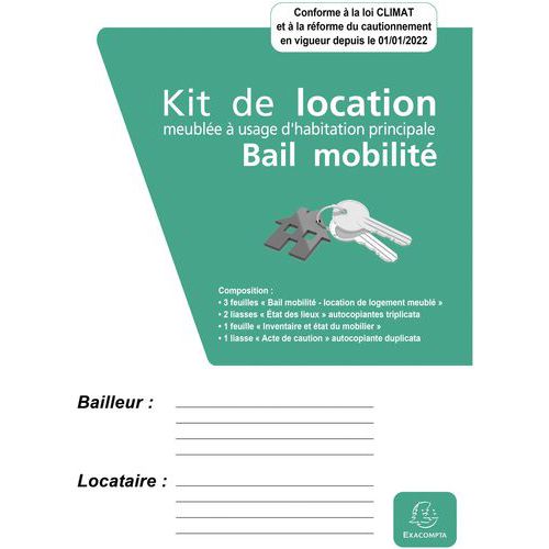 Kit de location - bail mobilite - Exacompta
