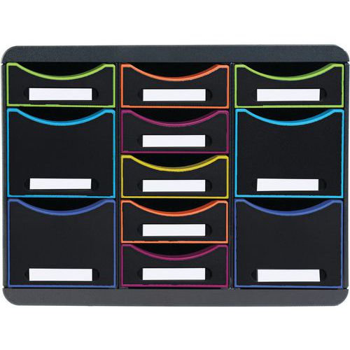 Module de classement Storebox Multi 11 tiroirs Black Office -Exacompta