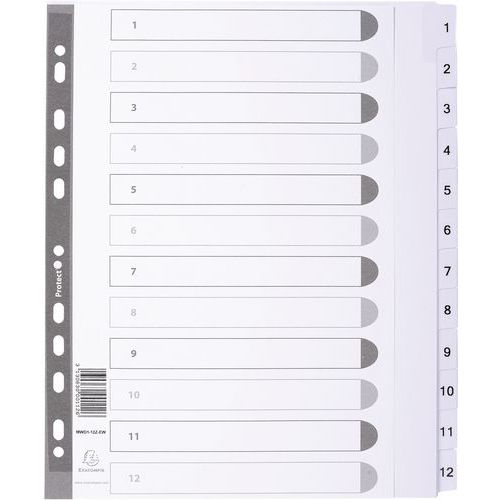Intercalaires imprimés à touches plastifiées - A4 maxi - Exacompta