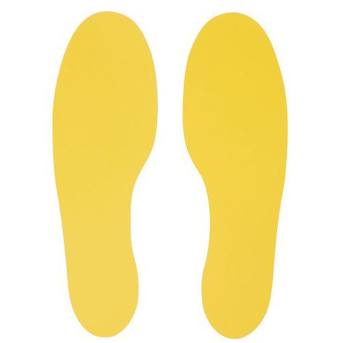 Autocollant marquage au sol 10 pieds 300 x 100 jaune - Manutan