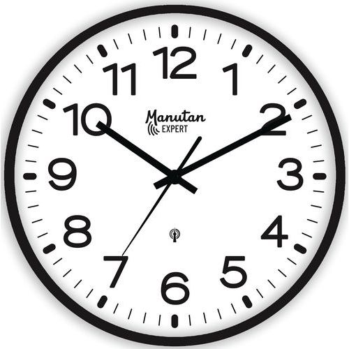 Horloge analogique murale radio-pilotée Ø 30 cm - Manutan Expert