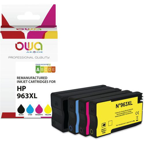 Cartouches d'encre remanufacturées HP 963XL - 4 couleurs - Owa