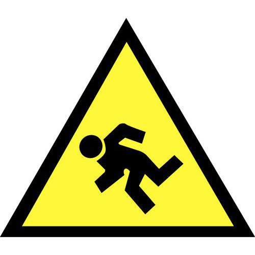 Panneau de danger - Danger de chute - Adhésif
