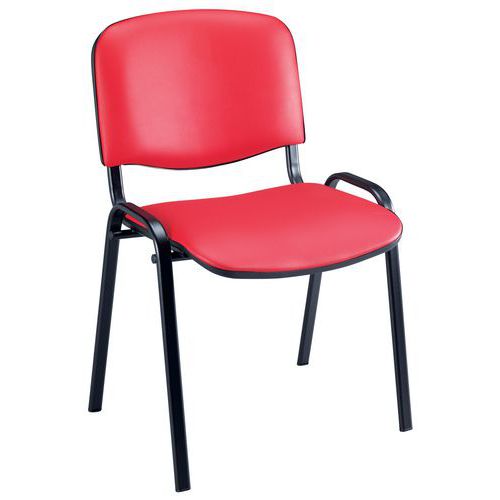 Chaise Fancy - Vinyle - Structure noire - Manutan Expert Chaise Fancy - Vinyle - Structure noire - Manutan Expert
