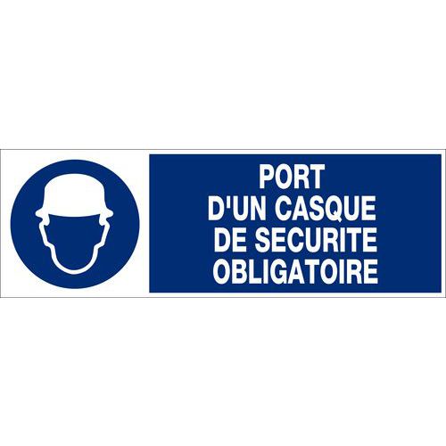 Panneau d'obligation Port d'un casque de sécurité obligatoire - Rigide
