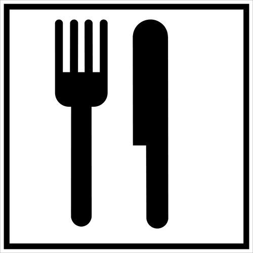 Pictogramme de signalisation noir et blanc - adhésif - Restaurant