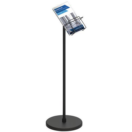 Porte brochures A4 sur pied en acier Noir - Manutan