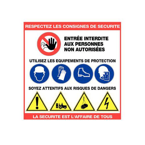 Panneau de signalisation réglementaire - Consignes de sécurité Panneau de signalisation réglementaire - Consignes de sécurité