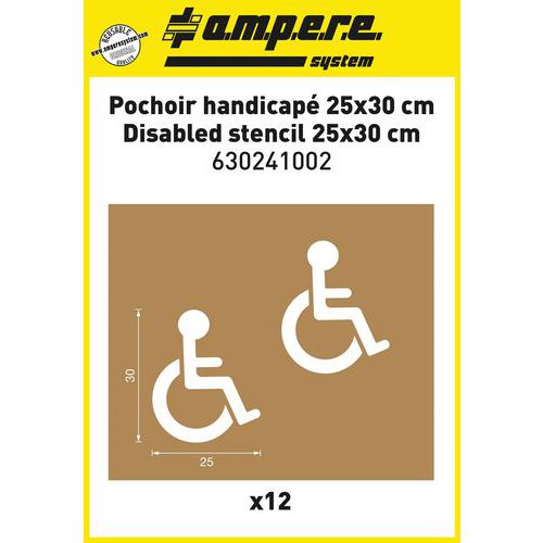 Pochoirs en carton huilé réutilisable - Handicapé 25x30 cm - Ampère