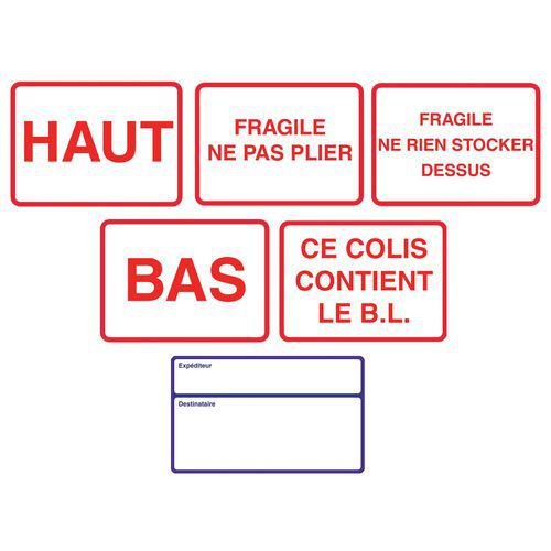 Rouleau d'étiquettes d'expédition - Message pré-imprimé