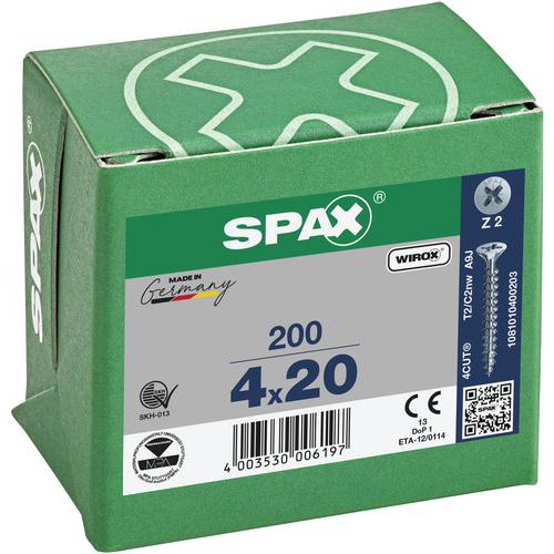 Boite de vis universelles à tête fraisée PZ Ø 3 à 5 mm - Spax