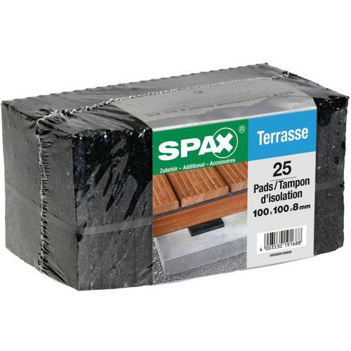 Lot de 25 tampons d'isolation pour terrasse hauteur 8mm- Spax Lot de 25 tampons d'isolation pour terrasse hauteur 8mm- Spax