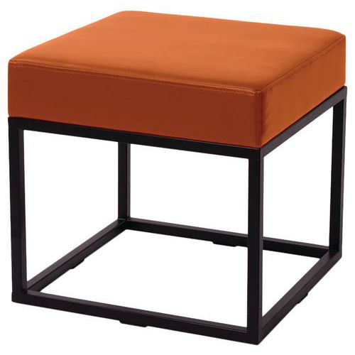 Pouf Nova assise simili cuir structure métal Spouf