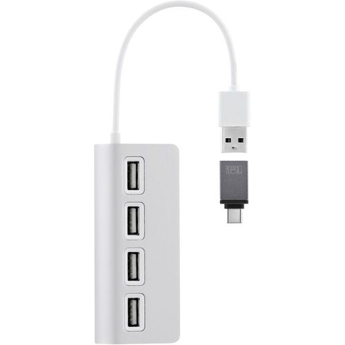 Hub USB-A et USB-C en aluminium vers 4 ports USB-A 2.0 - T'nB