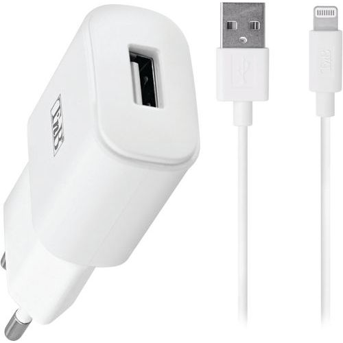 Kit de charge secteur USB 5W et câble Lightning - T'nB