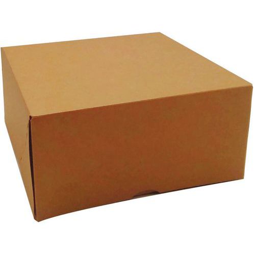 Boîte à entremets en carton kraft brun - Lot de 50 - Matfer Flo