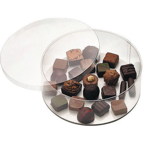 Boîte à bonbons ronde avec fond en carton blanc - Lot de 5 -Matfer Flo