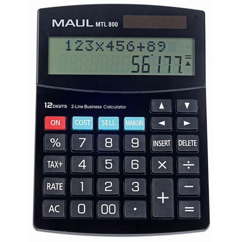 Calculatrice de bureau MTL 800- 12 touches - 2 lignes - Maul