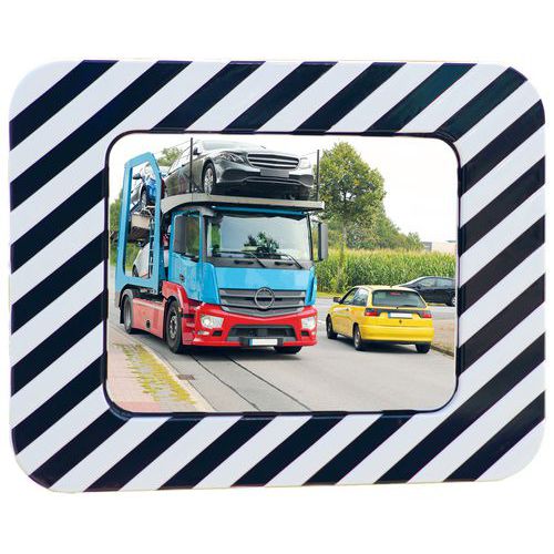 Miroir routier acrylique cadre noir/blanc - Dancop