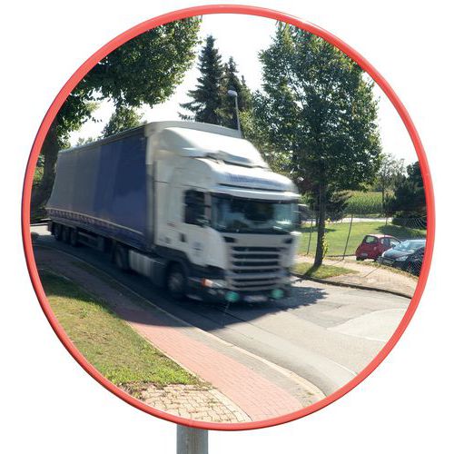 Miroir de surveillance extérieur cadre rouge - Avec rotule - Dancop