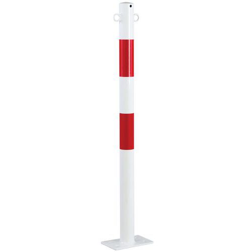 Poteau rond en acier - Sur platine - Hauteur 1 m - Avec oeillet - Crash Stop Poteau rond en acier - Sur platine - Hauteur 1 m - Avec oeillet - Crash Stop