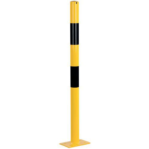 Poteau rond en acier - Sur platine - Hauteur 1 m - Sans oeillet - Crash Stop Poteau rond en acier - Sur platine - Hauteur 1 m - Sans oeillet - Crash Stop