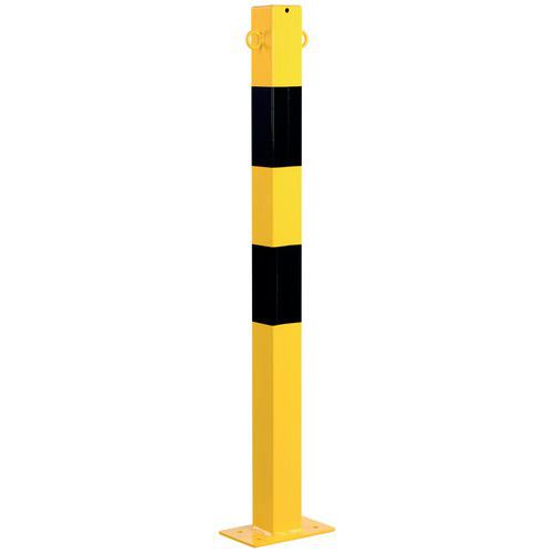 Poteau carré en acier - Sur platine - Hauteur 1 m - Crash Stop