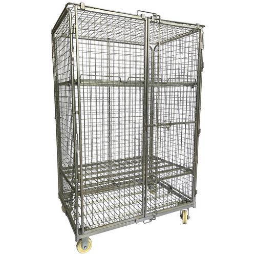 Roll-conteneur maxi de sécurité - 2 étagères - Capacité 600 kg - Manutan
