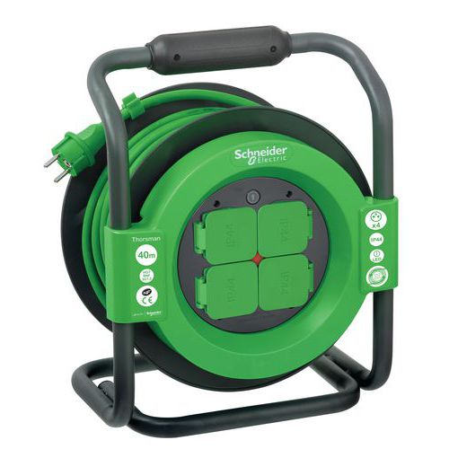 Enrouleur Chantier - Poignée Ergonomique - 40 m HO7RNF 3G1,5 IP44 - Schneider Electric Enrouleur Chantier - Poignée Ergonomique - 40 m HO7RNF 3G1,5 IP44 - Schneider Electric
