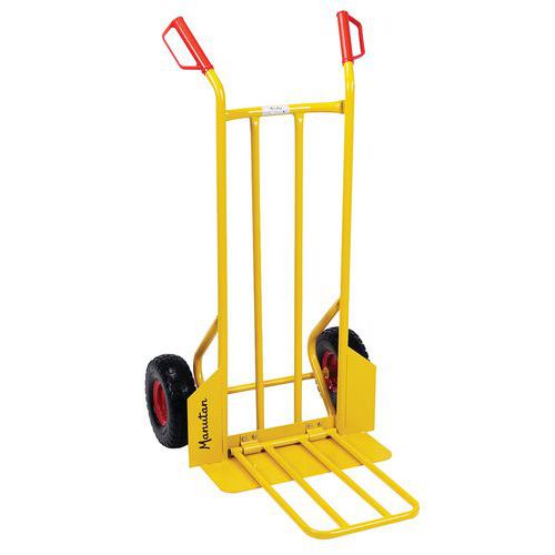 Diable acier 250kg bavette mixte - Roues increvables - Manutan