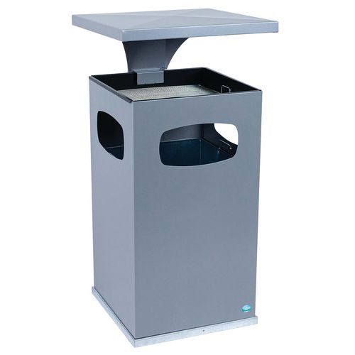 Cendrier-poubelle avec toit renforcé et seau - 72L - Manutan Expert
