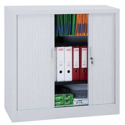 Armoire basse à rideaux en kit - Largeur 100 cm - Manutan