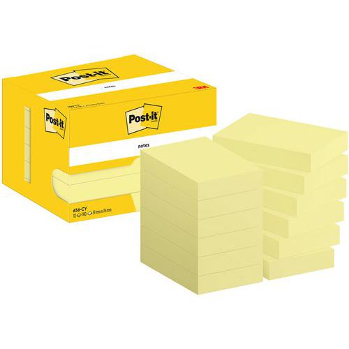 Notes Post-it® 51 x 76 mm 12 blocs jaune- Post-it®