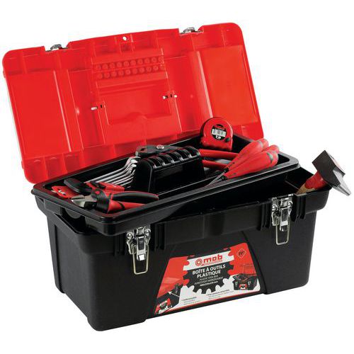 Boîte à outils plastique garnie 25 pièces - Mob Boîte à outils plastique garnie 25 pièces - Mob