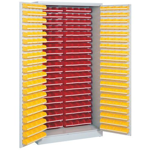 Armoire avec 320 bacs à bec - Haute - Avec portes aménagées Armoire avec 320 bacs à bec - Haute - Avec portes aménagées