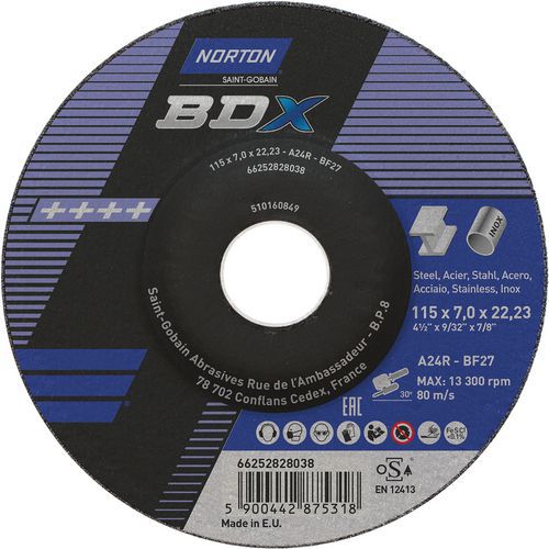 Disque à tronçonner BDX Métal - ø 125 - Norton