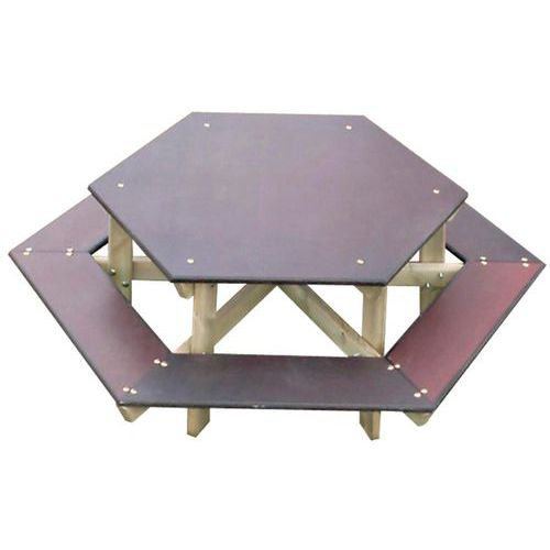 Table-bancs hexagonale enfant