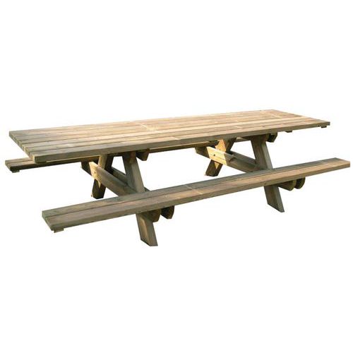 Table bancs en bois grand plateau