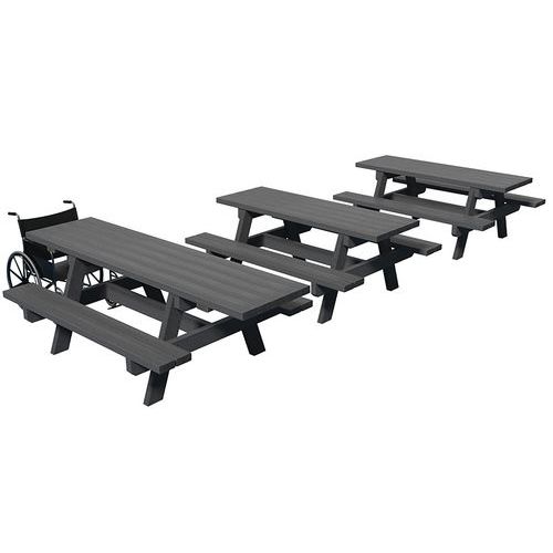 Set table Parc : 2 tables 180 cm + 1 table PMR 240 cm